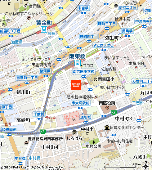 まいばすけっと横浜高根町3丁目店付近の地図